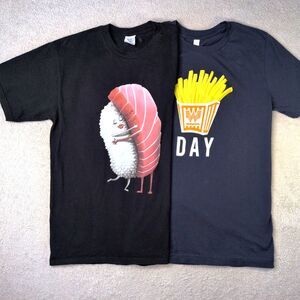 Graphic Tee Bundle Funny Food Whataburger 100% Cotton 2 Shirt Lot Size Medium